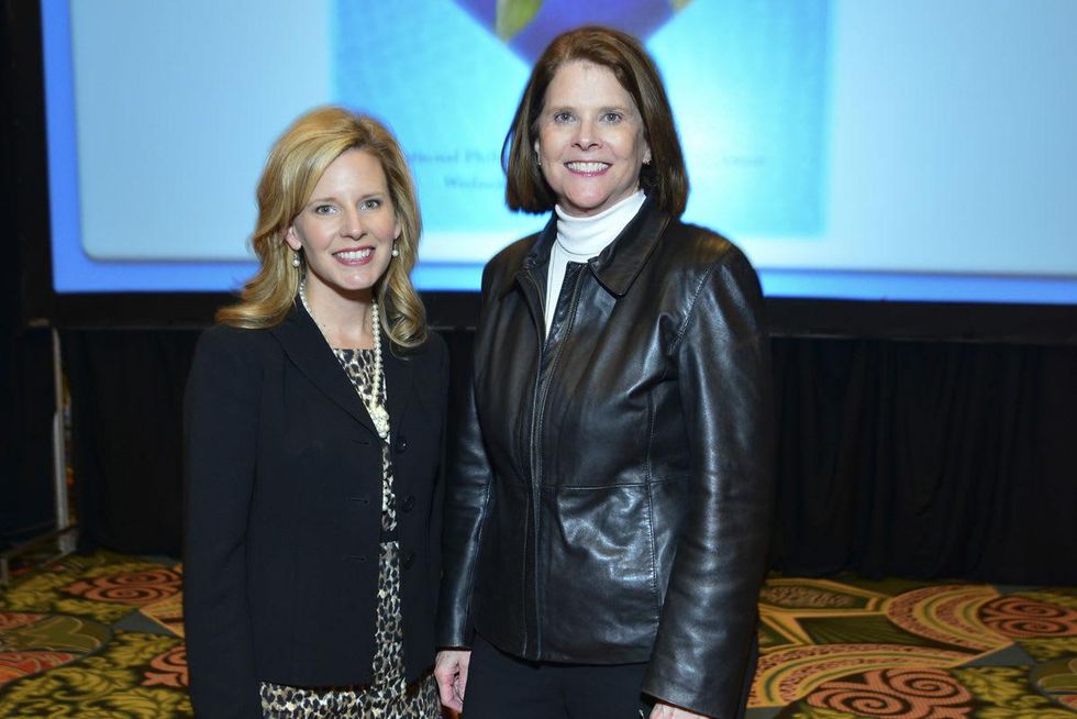 Dawn Koenning, left, and Anne Murphy at the National Philanthropy Day luncheon November 2013