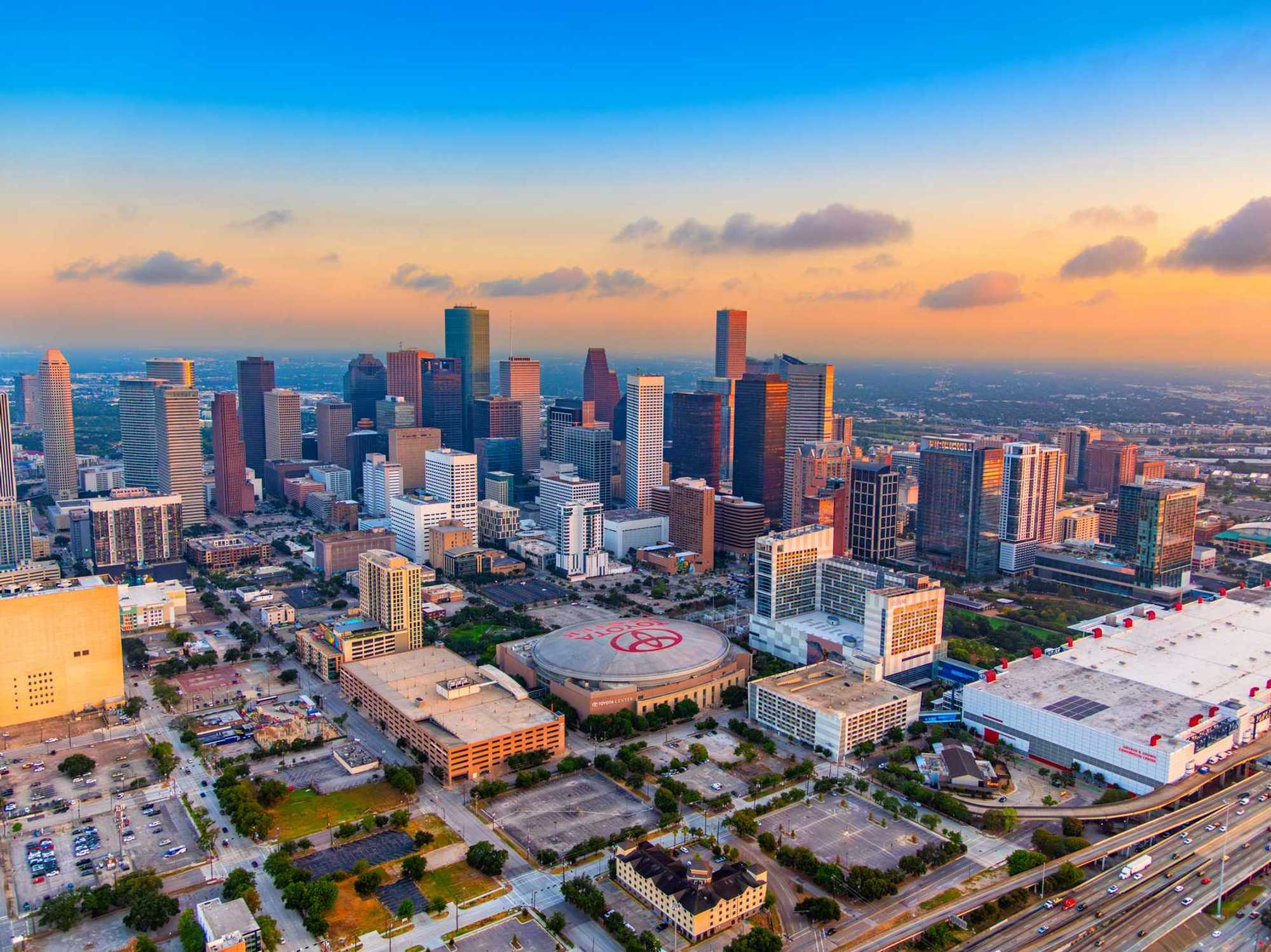 Daybreak over Downtown Houston