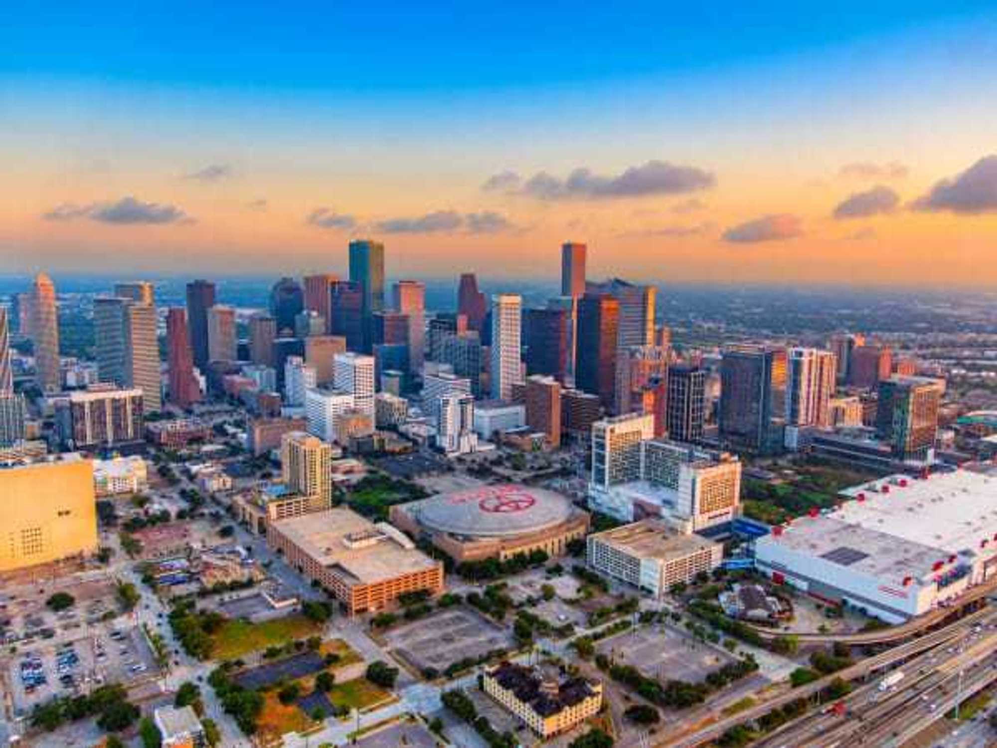 Daybreak over Downtown Houston