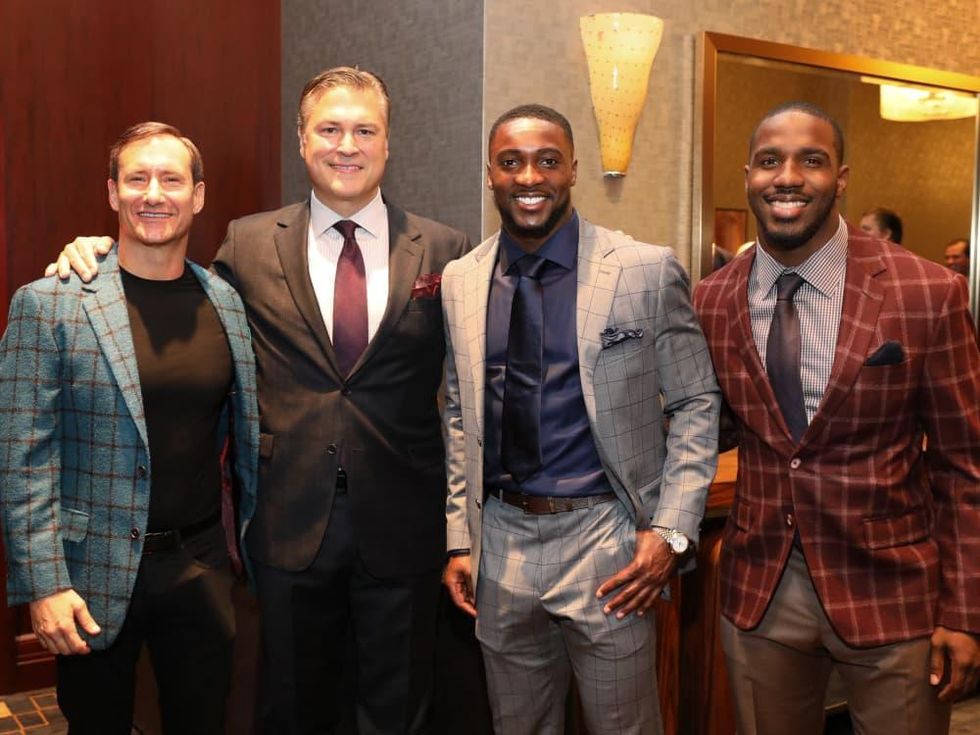 Dean Putterman, Michael Bertuccio, and Houston Texans Andre Hal and Lamar Miller at Festari Gala