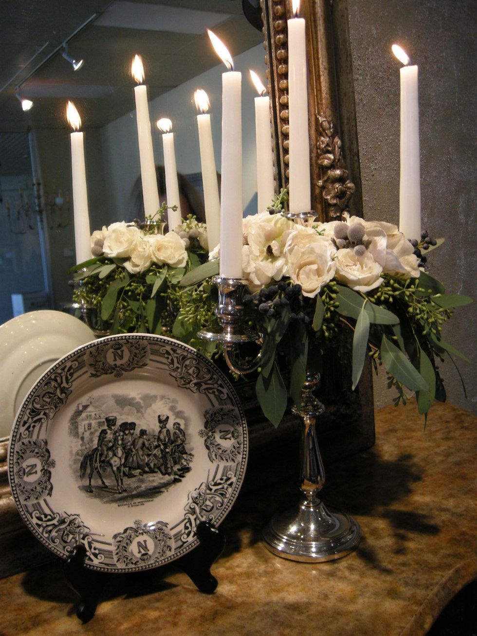 Deck the Tables at The Houston Design Center December 2013 candle with plate