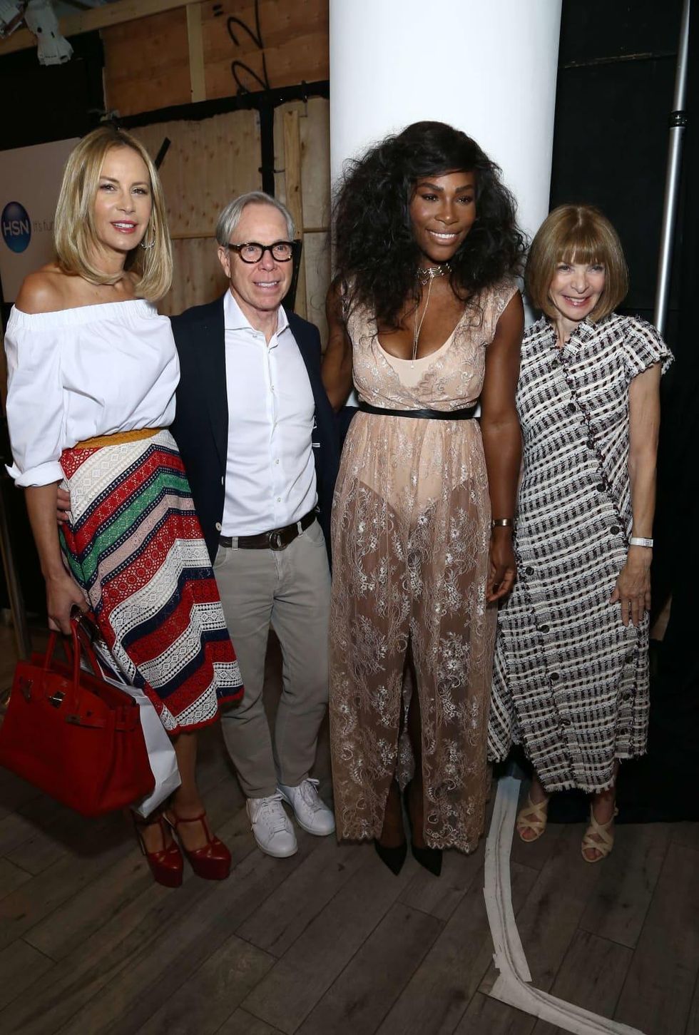 Dee Ocleppo, Tommy Hilfiger, Serena Williams and Anna Wintour attend HSN Presents Serena Williams Signature Statement Collection Fashion Show