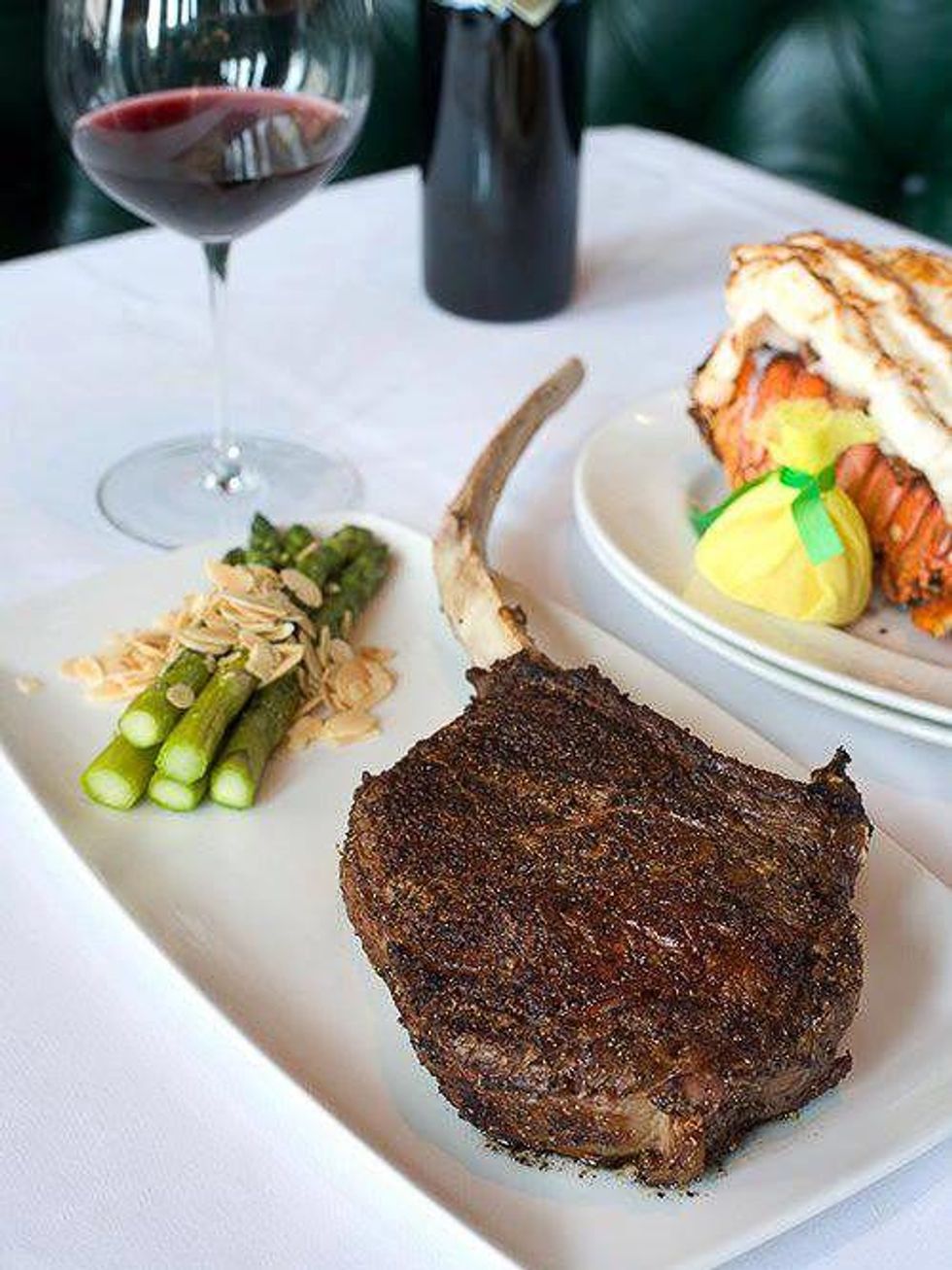 Del Frisco's Double Eagle Steak House Houston steak chop wine
