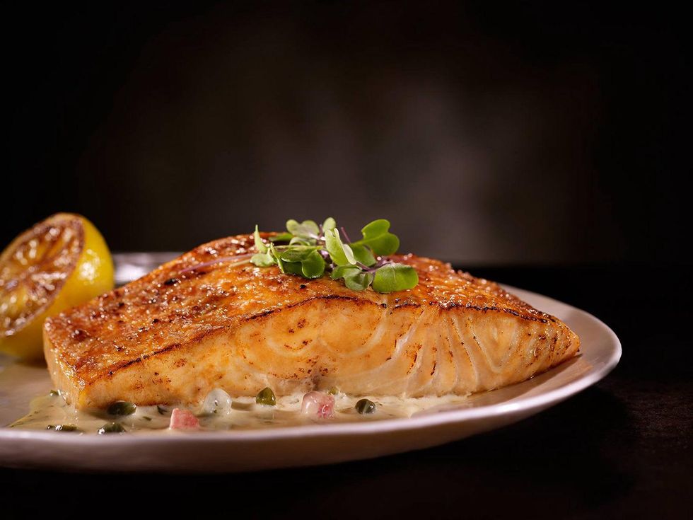Del Frisco's Double Eagle Steakhouse pan-seared Atlantic salmon