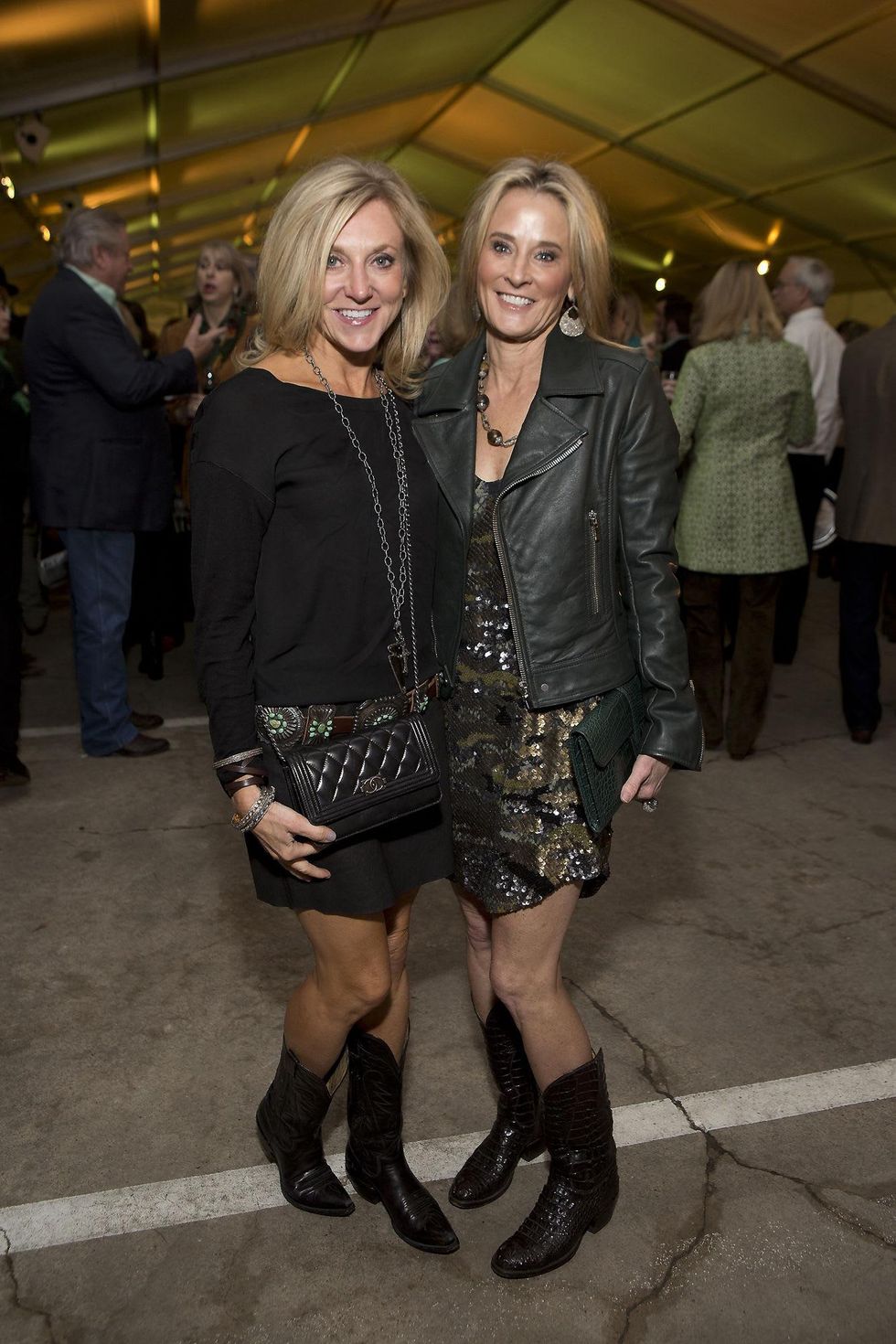 Dena Prasher, left, and Tana Wood at the Memorial Park Conservancy benefit February 2015