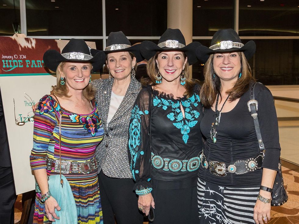 Denise Monteleone, from left, Bobbie Nau, Elizabeth Stein and Ellie Francisco at the HLSR Hide Party January 2014
