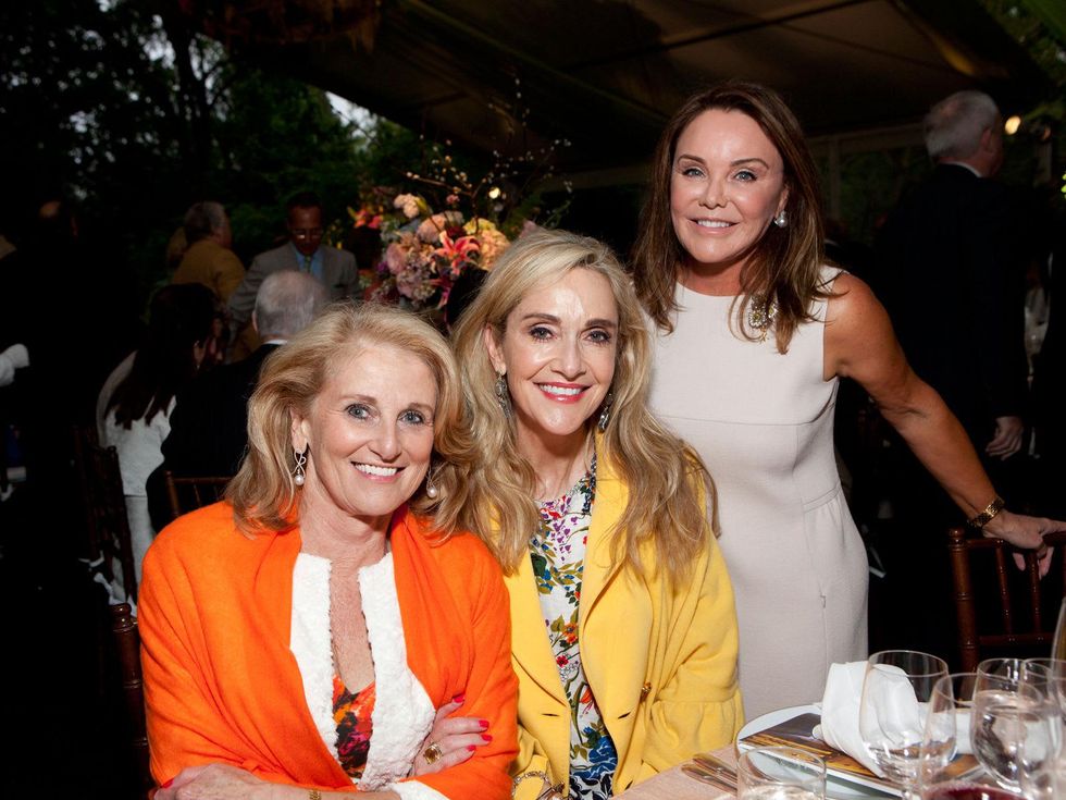 Denise Monteleone, from left, Jana Arnoldy and Colleen Kotts at the Bayou Bend Garden Party April 2014