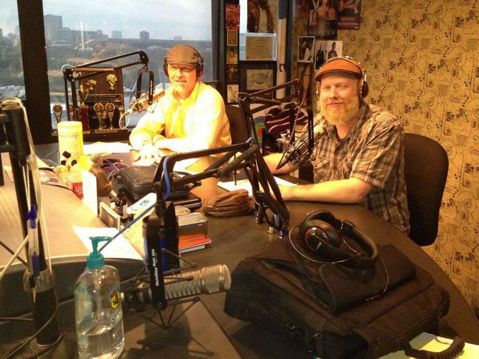 Denman and Brown in the studio