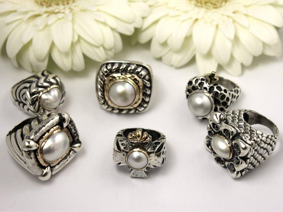 Dian Malouf pearl rings