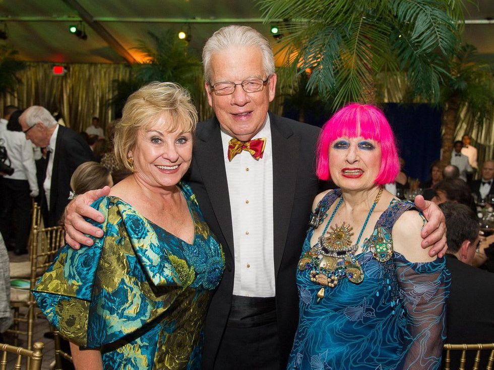 Diane and Harlan Stai, from left, with Zandra Rhodes at the Houston Grand Opera Opening Night celebration October 2013
