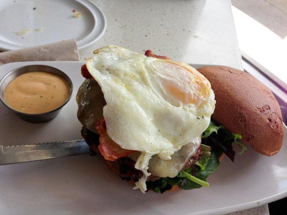 Dietary restrictions food July 2013 The Counter gluten free bison burger with egg