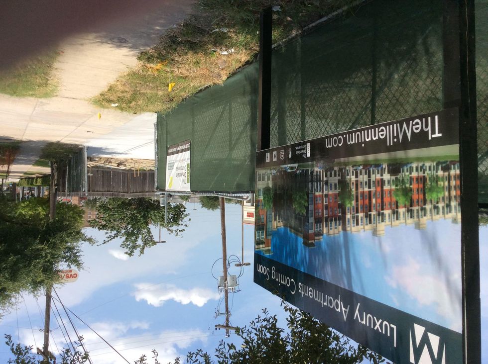 Dinerstein apartments under construction on South Main near Kirby