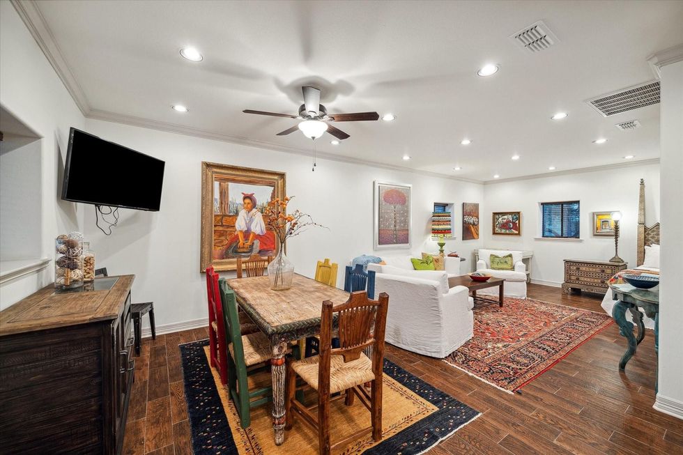 Dining and living room of the guest house at 7310 FM 954