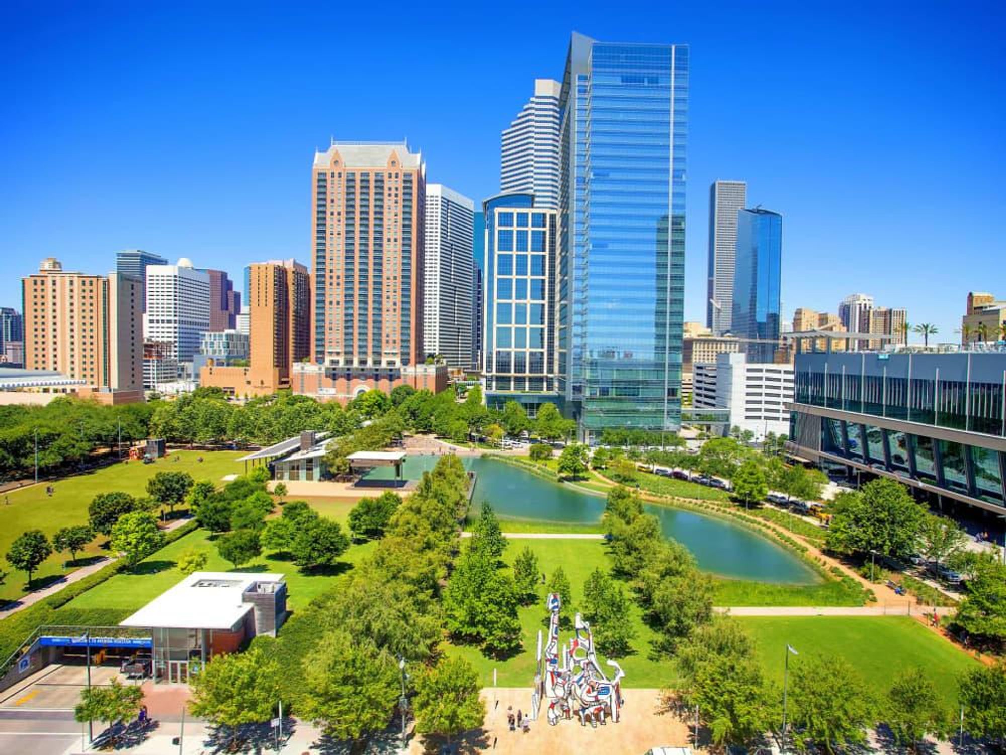 Discovery Green Houston aerial