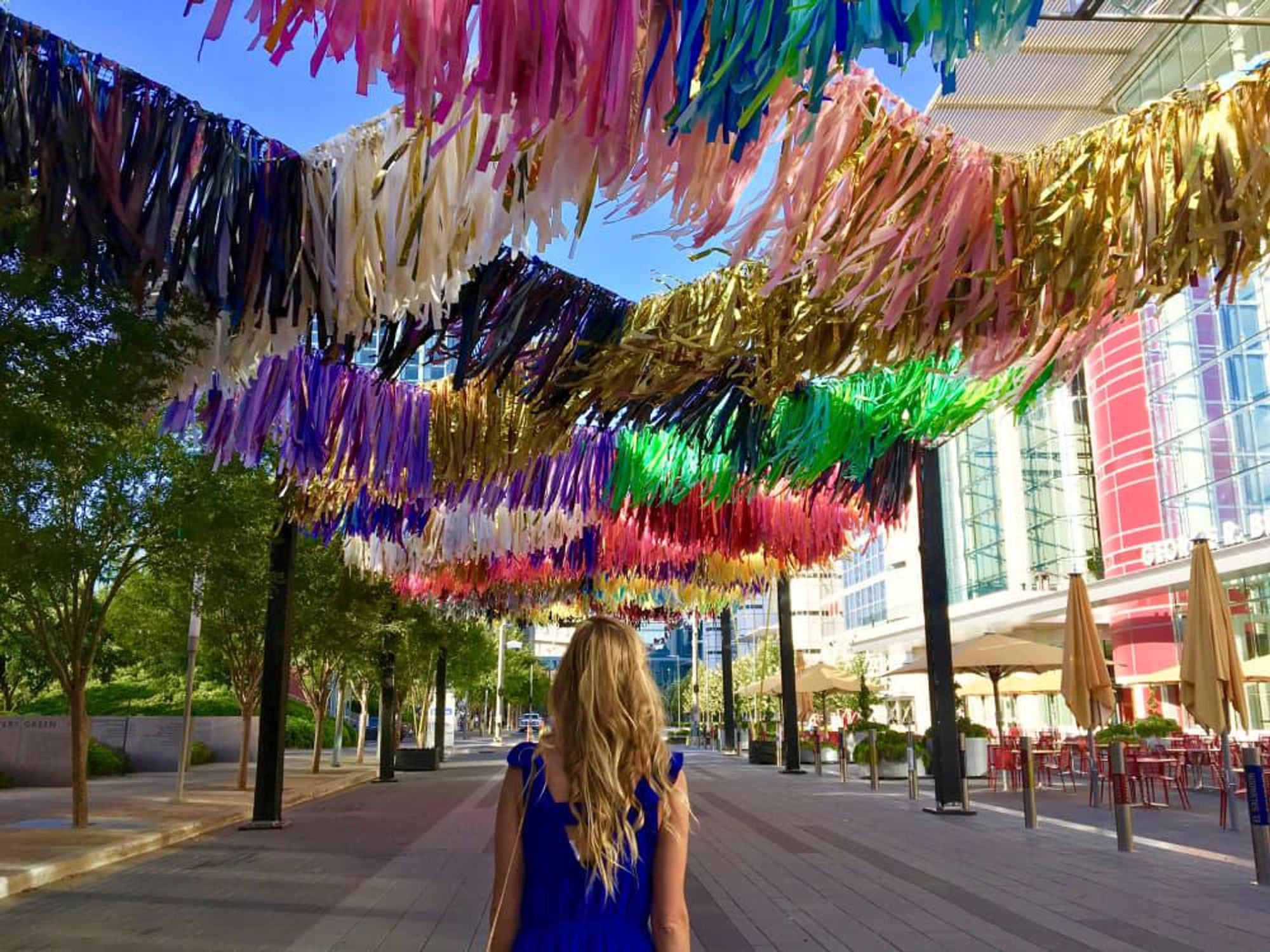 Discovery Green woman strolling