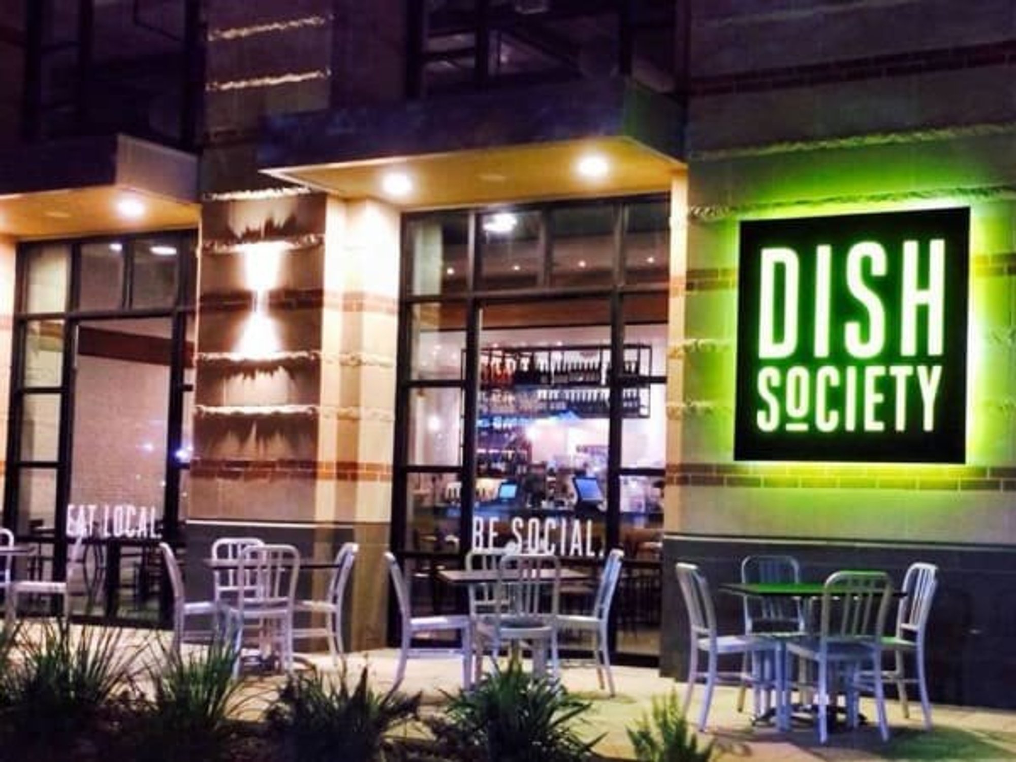 Dish Society Houston exterior night January 2014
