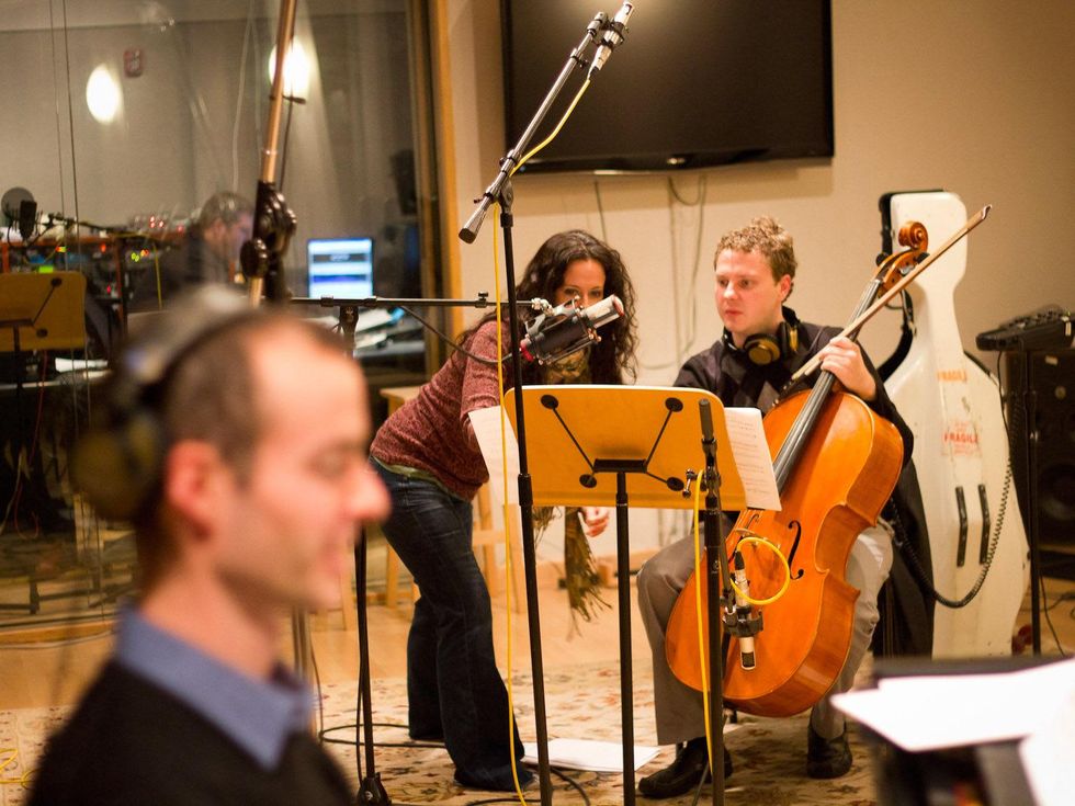 Divergence Vocal Theater Selkie CD release, March 2013, Kyle Evans, Misha Penton, Patrick Moore, background, Todd Hulslander