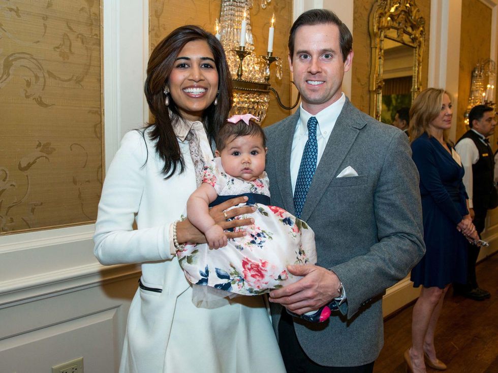 Divya Brown, from left, Milana Brown and Chris Brown at the Houston Symphony Children's Fashion Show & Luncheon March 2015
