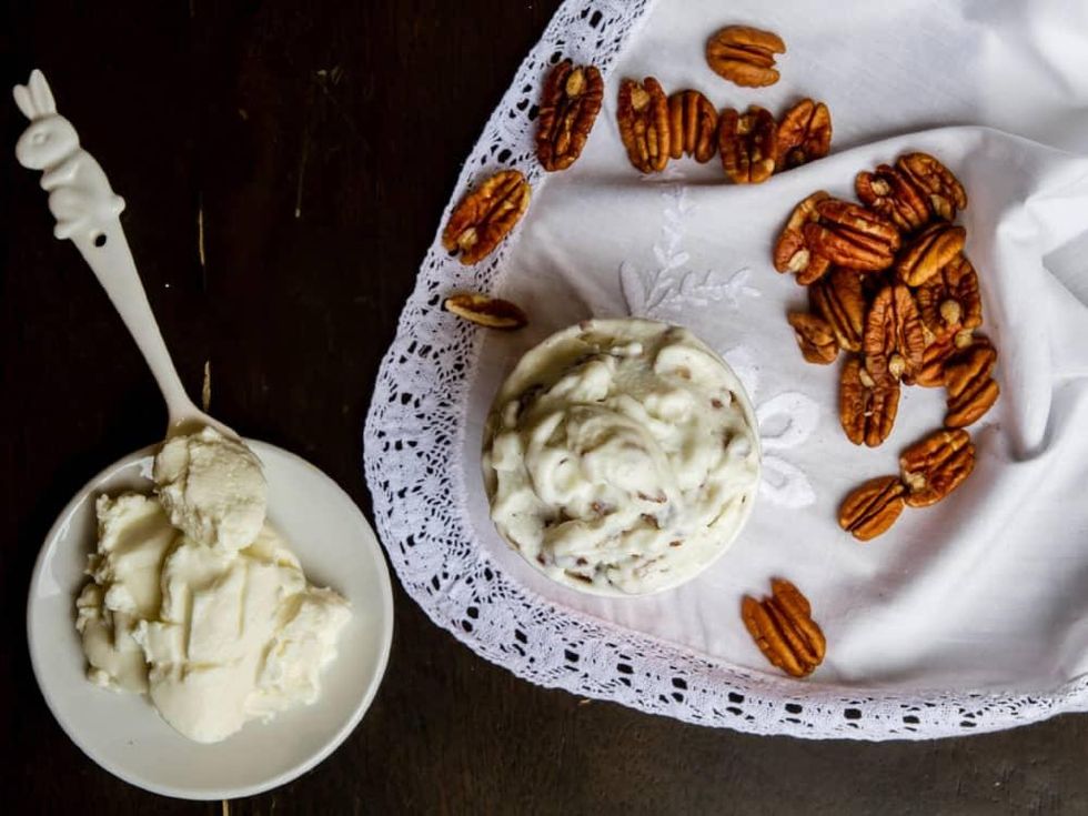 Dolce Neve goat milk ricotta and pecan gelato