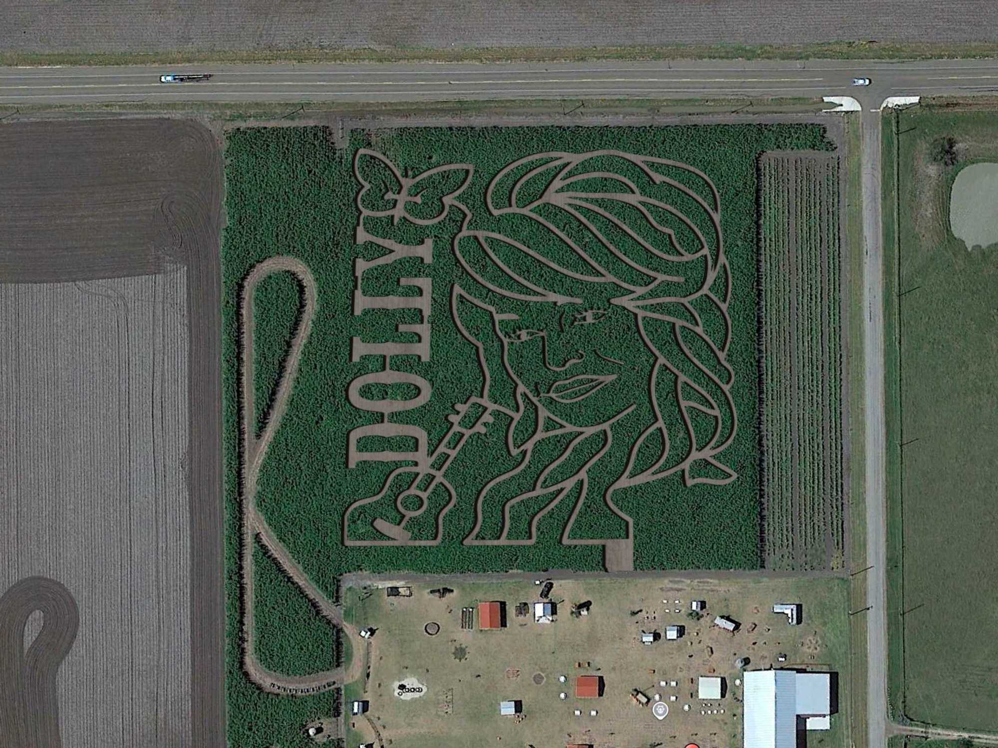 Dolly Parton corn maze.