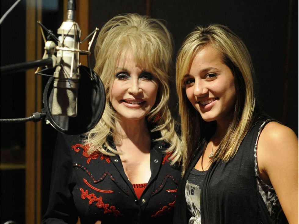 Dolly Parton, left, and Mary Sarah country music