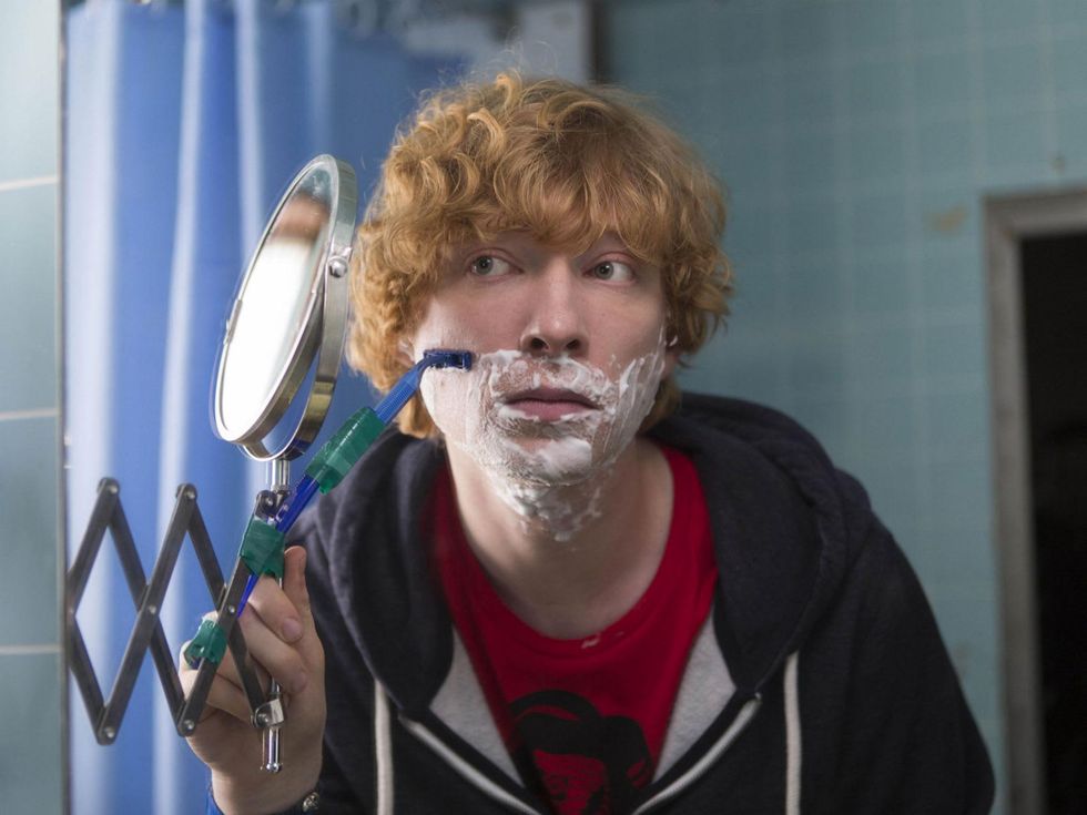 Domhnall Gleeson in the movie Frank