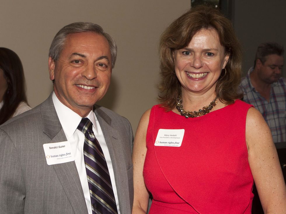 Don Guter and Mary Hedahl at Human Rights First office launch