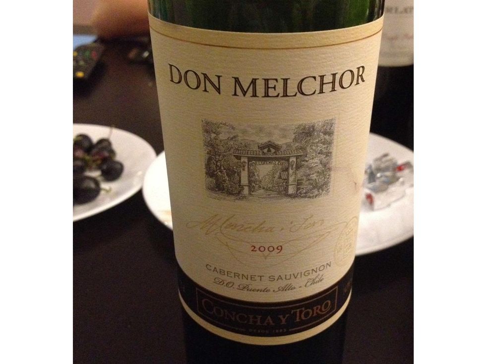 Don Melchor 2009 cabernet sauvignon wine bottle label