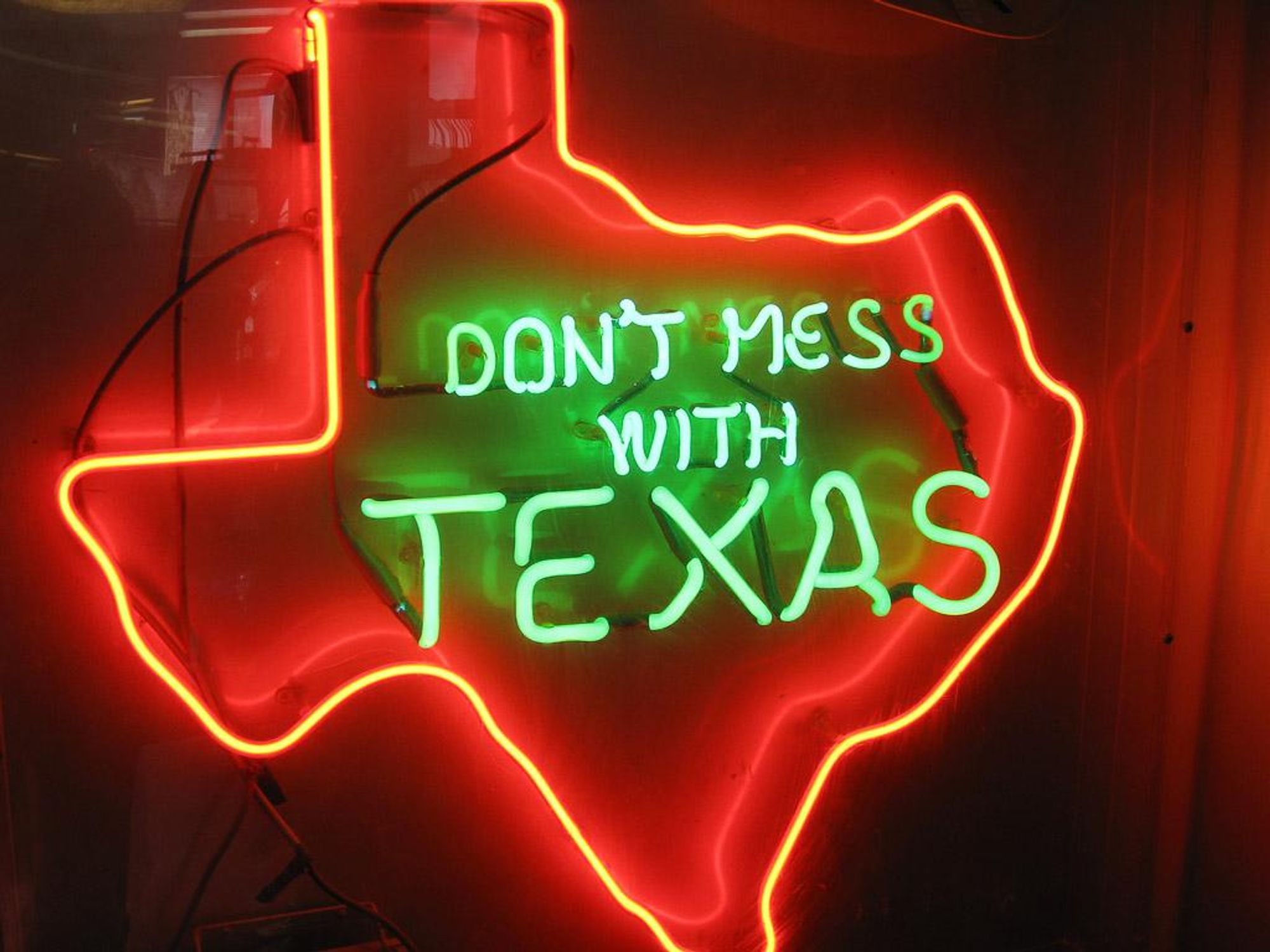 Don't Mess with Texas, neon light, sign