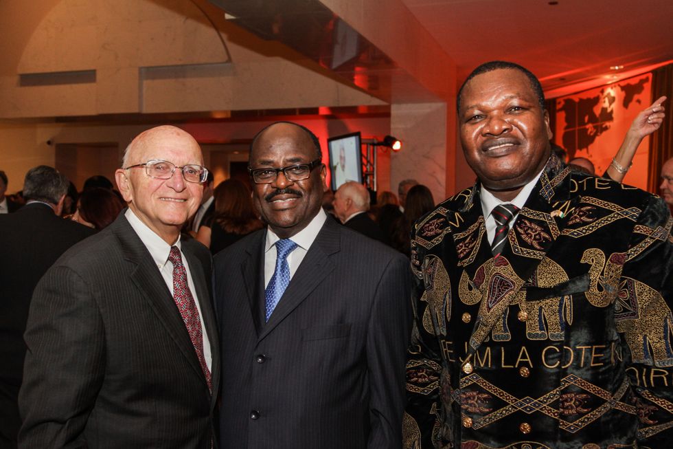 Don Wagner, from left, Jean Bouadou and Samuel Mobio at the Medical Bridges Gala September 2014