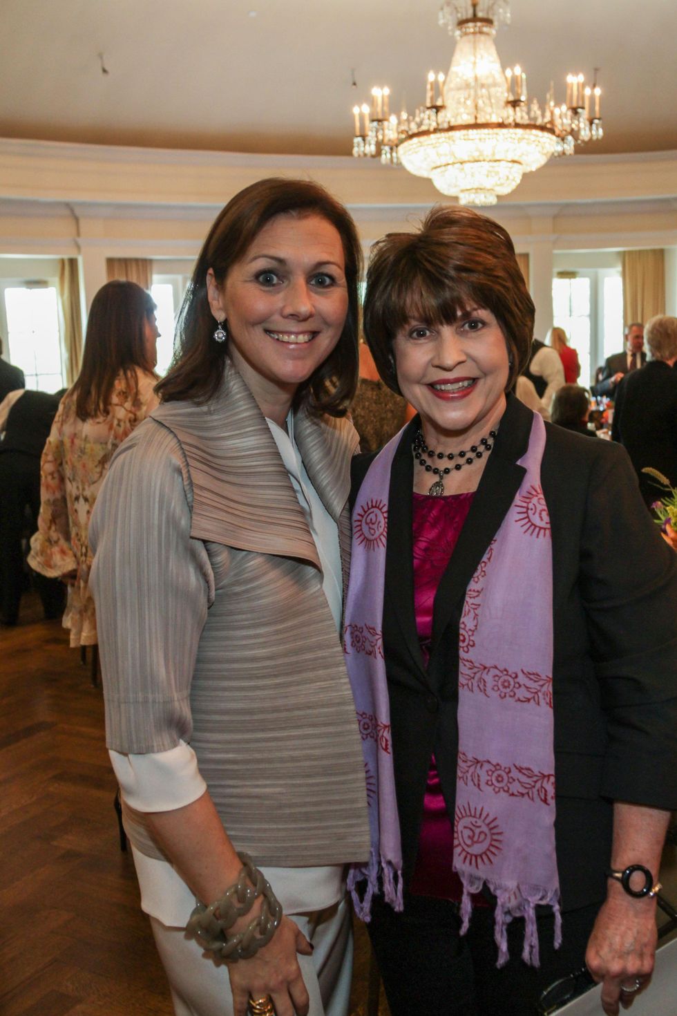 Donatella Benckenstein, left, and Mary Gracely at the Huffington Center on Aging luncheon October 2014