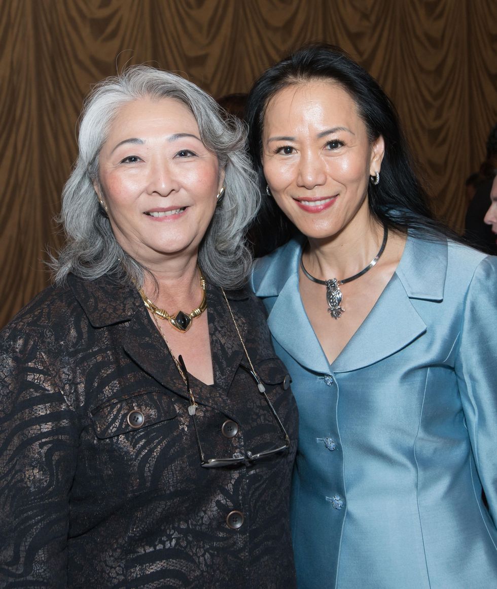 Donna F. Cole, left, and Y. Ping Sun at the Center for Houston's Future luncheon March 2015