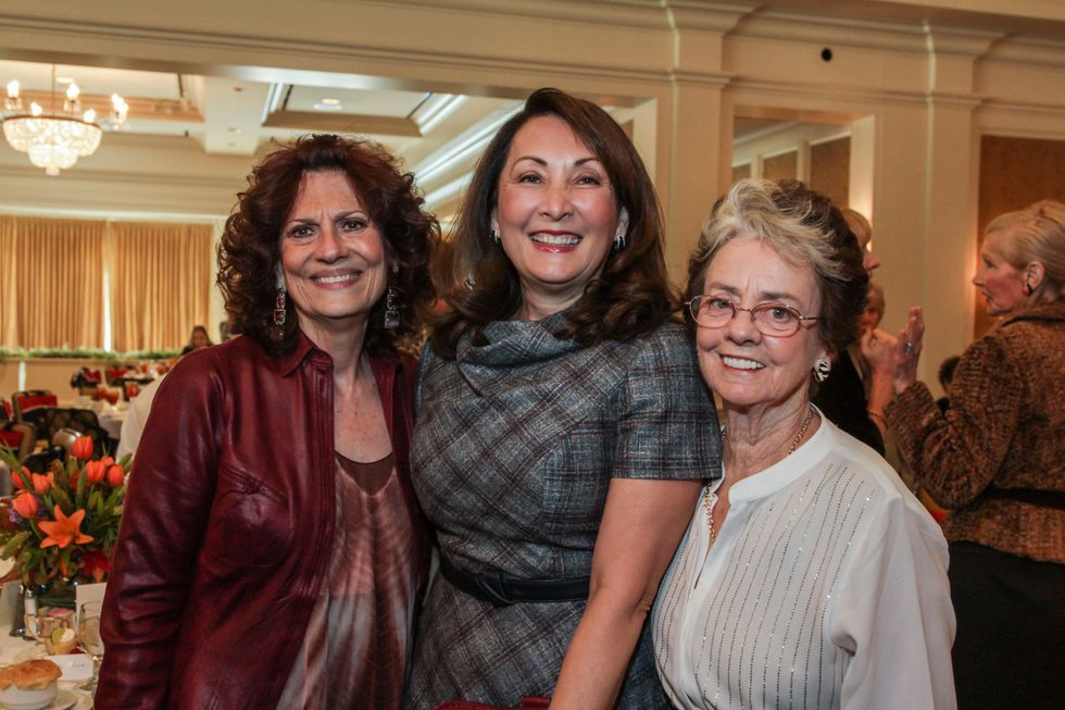 Donna Vallone, from left, Penny Loyd and Jane Block at the Huffington Center on Aging luncheon October 2014