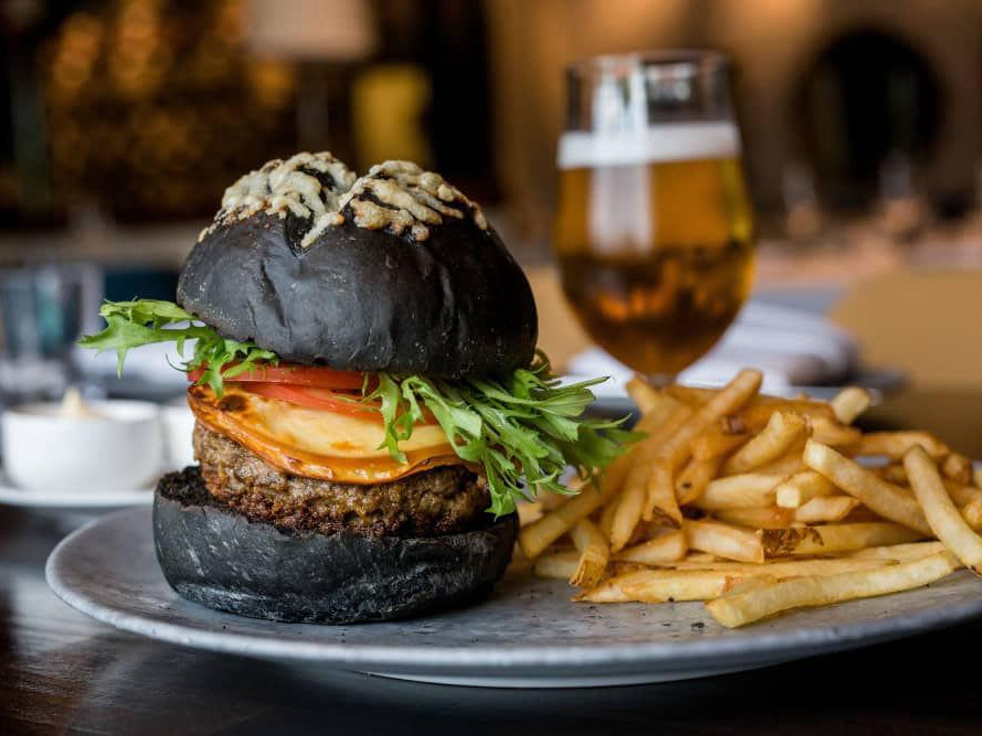 Doris Metropolitan black brioche bun burger