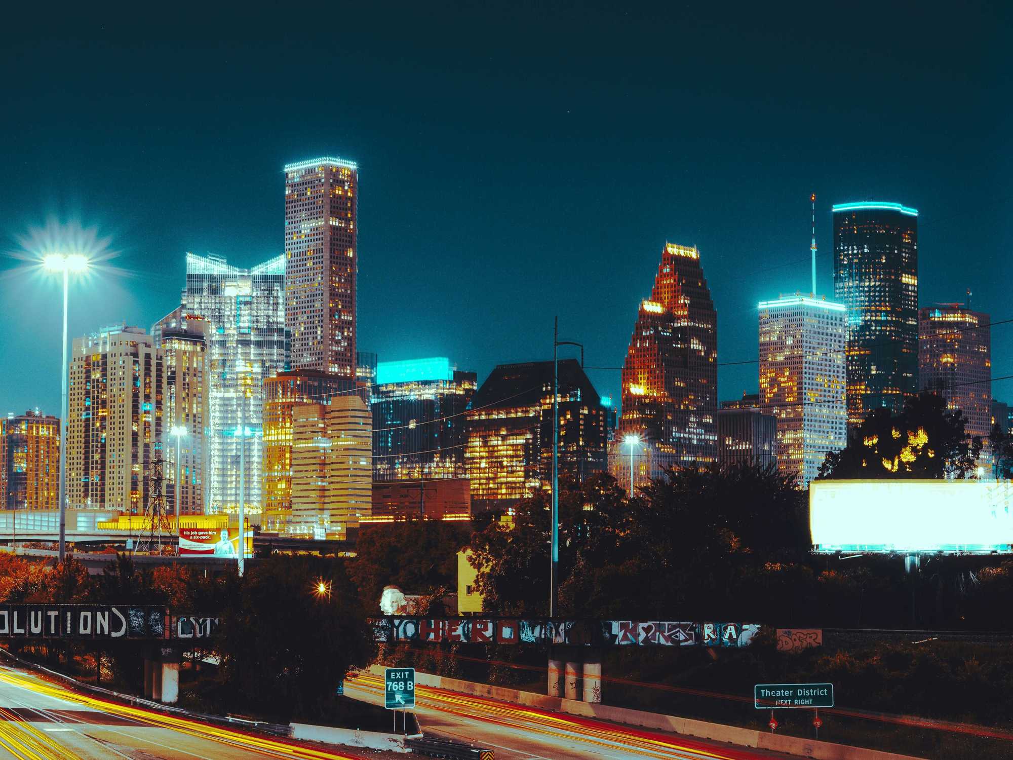Downtown Houston at night