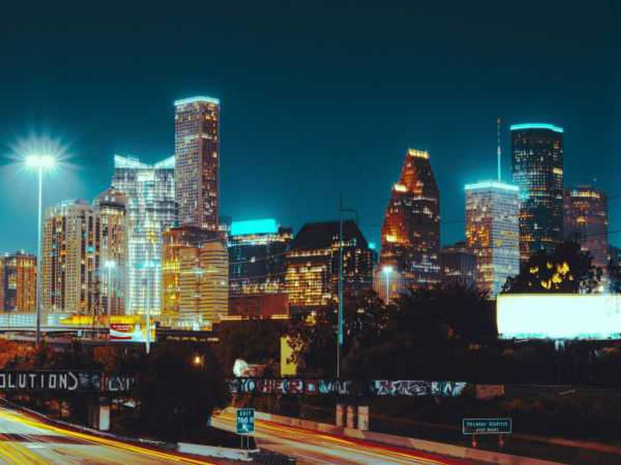 Downtown Houston at night