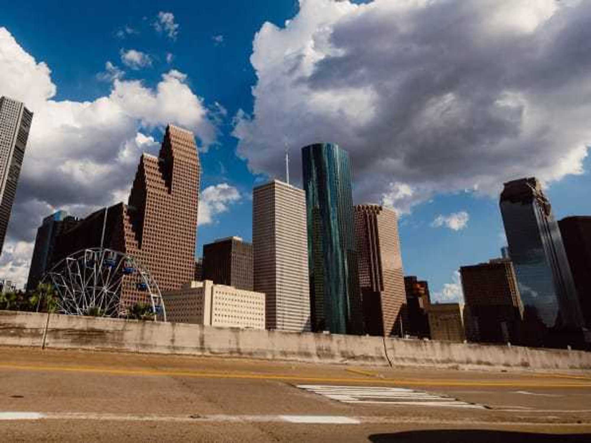 Downtown Houston from the highway