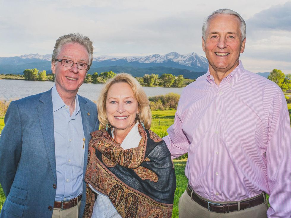 Dr. Bert Edmundson, from left, with Marianne and Dr. Robert Ivany at UST in Colorado June 2014