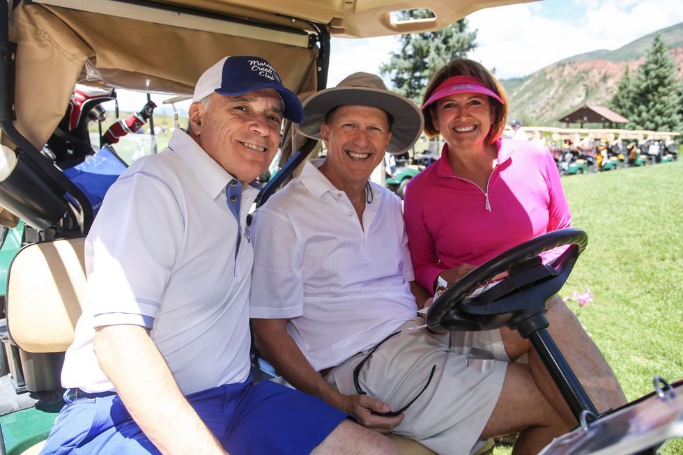 Dr. David Rosenfield, from left, Johnny Duncan and Maria Rosenfield Houston Methodist in Aspen July 2014