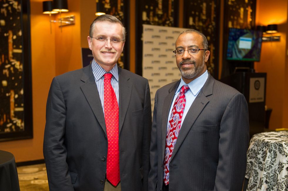 Dr. Dirk Van Teurenhout , left, and Dr. Melvyn Harrington at the Arthritis Foundation Award party May 2014