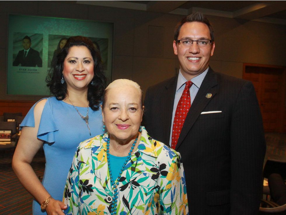 Dr. Laura Murillo, from left, Dr. Dorothy Caram and Alexander Obregon at the Emerging Leaders Institute 2013 class graduation.
