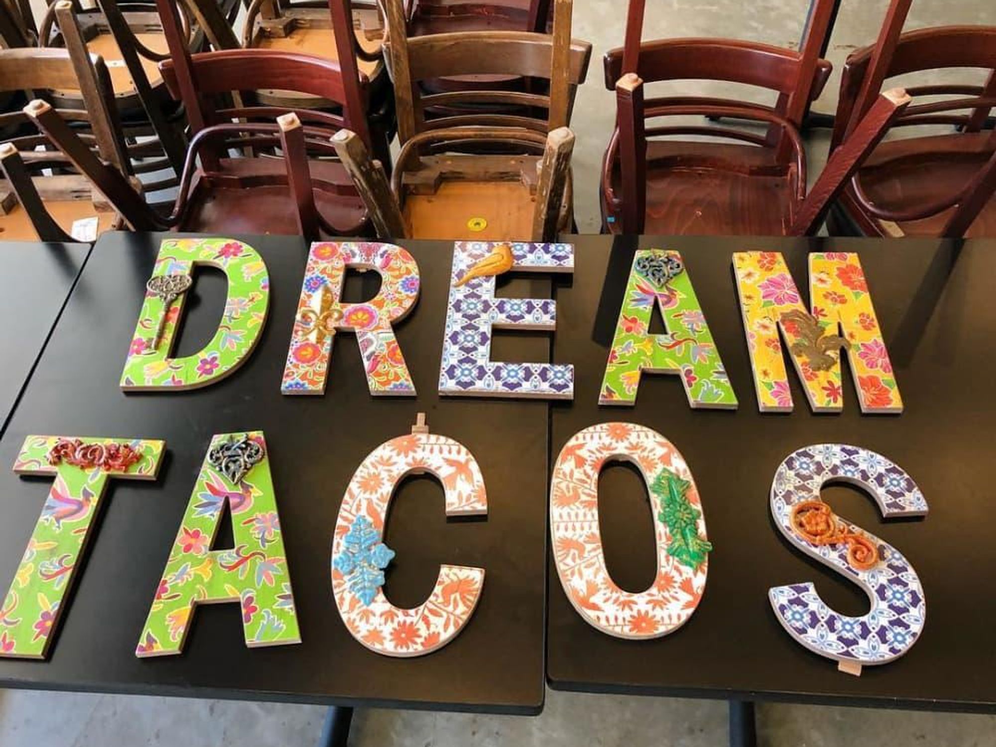 Dream Tacos TX sign Scott Jenni Weaver