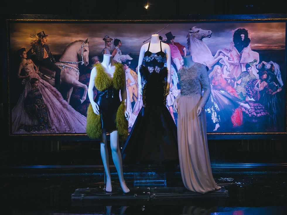 dresses on mannequins at the Fashion Houston Launch Party October 2013