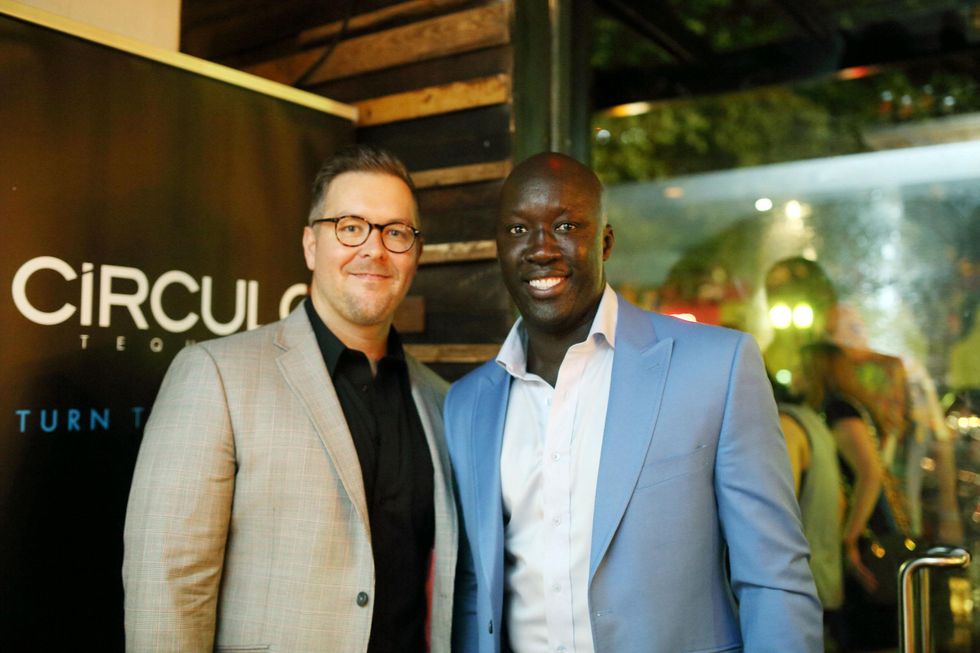 Drew Coleman, left, and Abe Ndoye at Ruggles Black Grand Opening October 2014