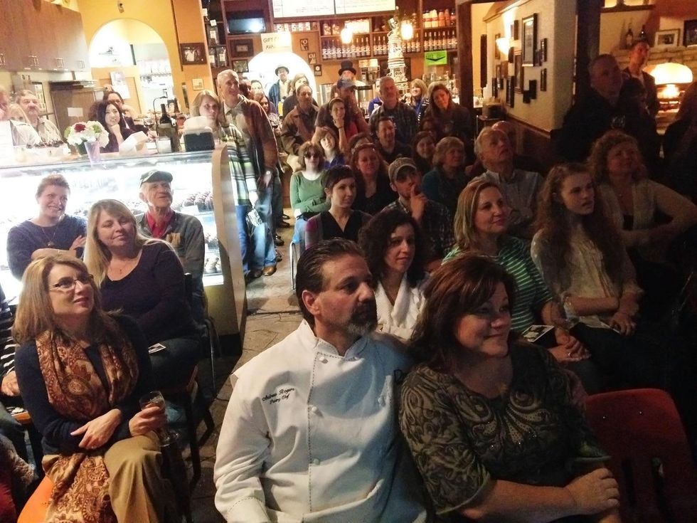 Drew's Pastry Place on Bakery Boss January 2014 Drew and crowding watching show