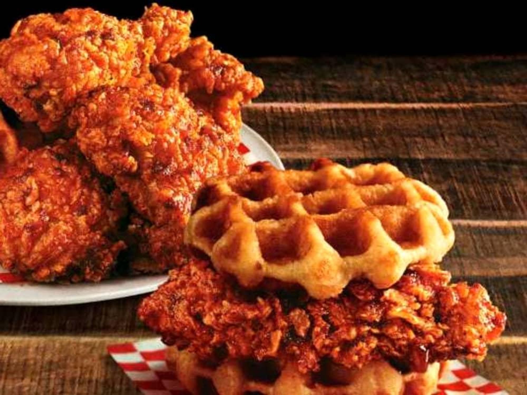 Drive-Thru Gourmet Nashville Hot Chicken & Waffles Sandwich
