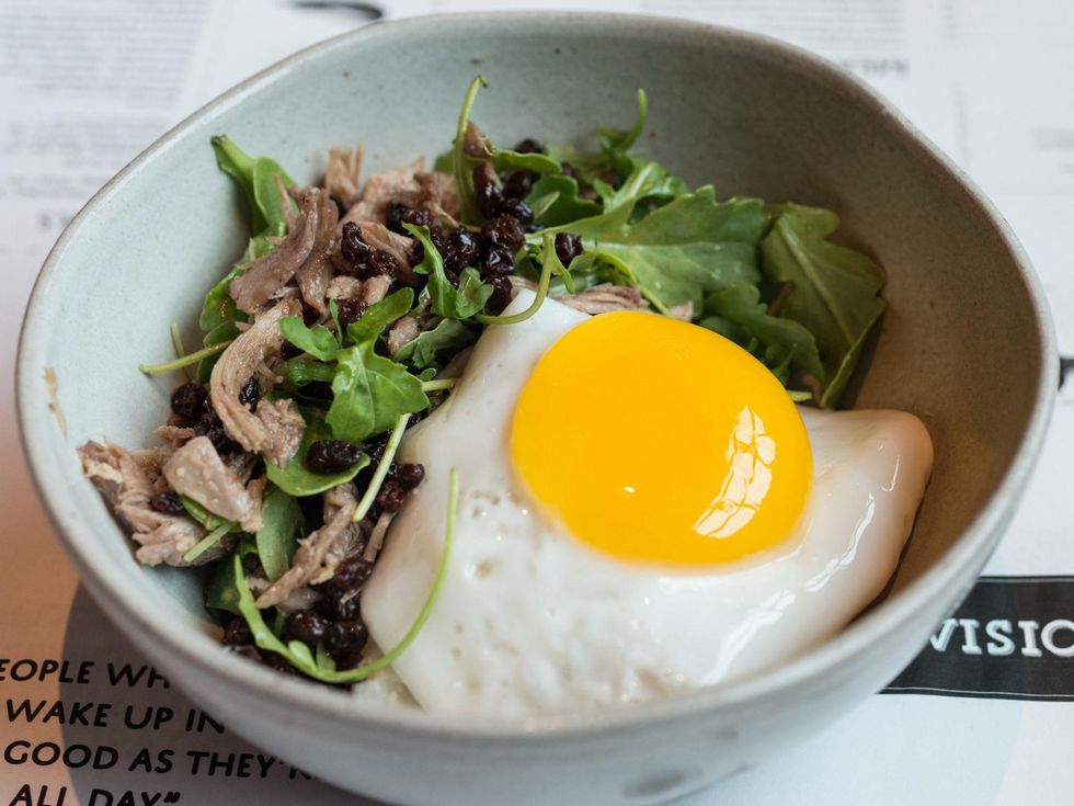 Duck egg and duck confit at The Pass & Provisions
