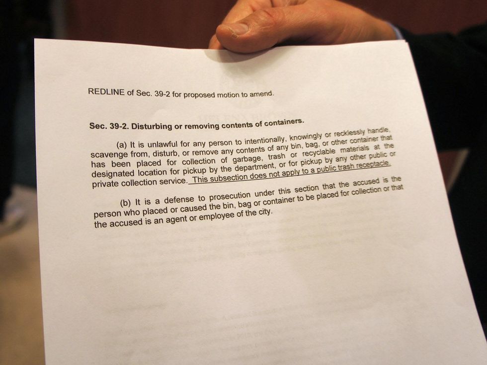 dumpster digging, press conference, March 2013