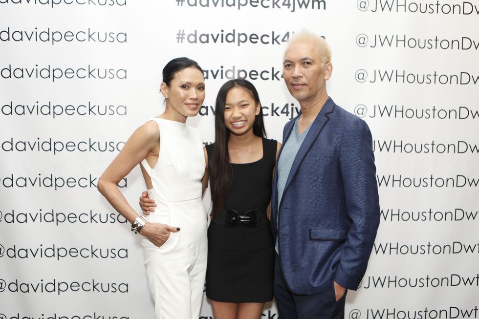 Duyen Nguyen, from left, Anais Nguyen and Marc Nguyen at the David Peck runway show September 2014