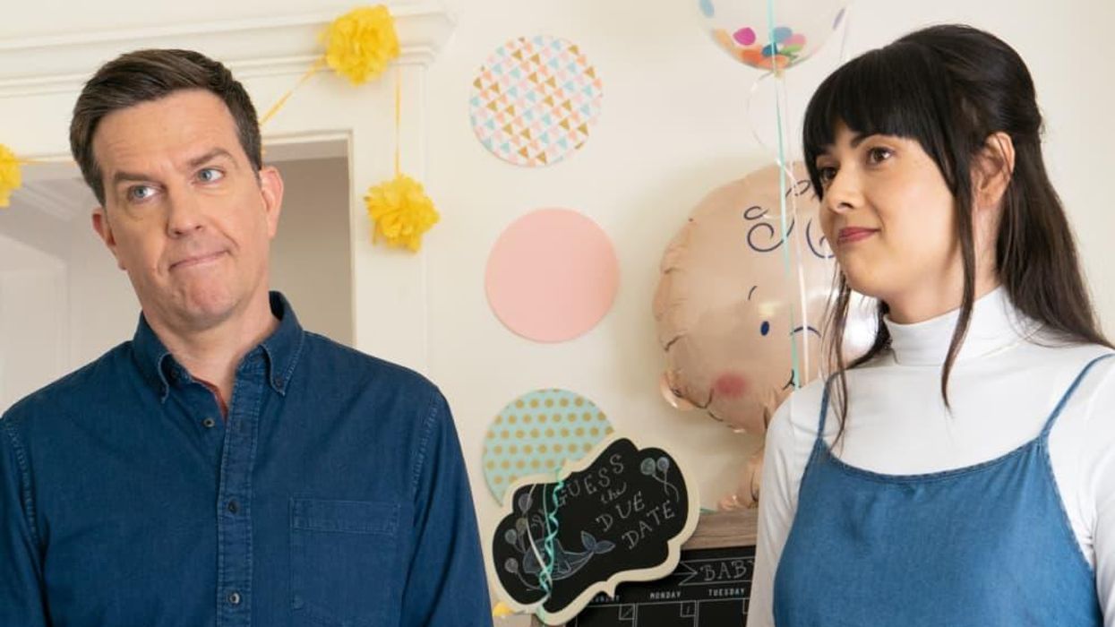 Ed Helms and Patti Harrison in Together Together